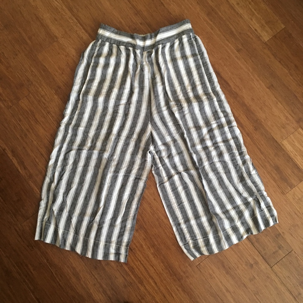 EUC Madewell Huston pants in gray stripe